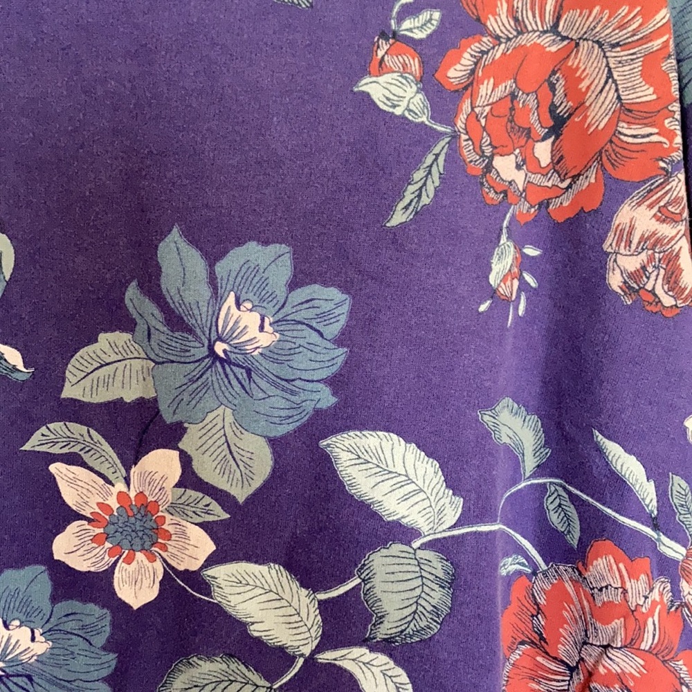 Coldwater Creek floral print top pullover seaming design on back casual S - Picture 11 of 17
